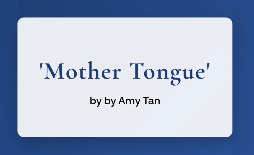 Mother Tongue