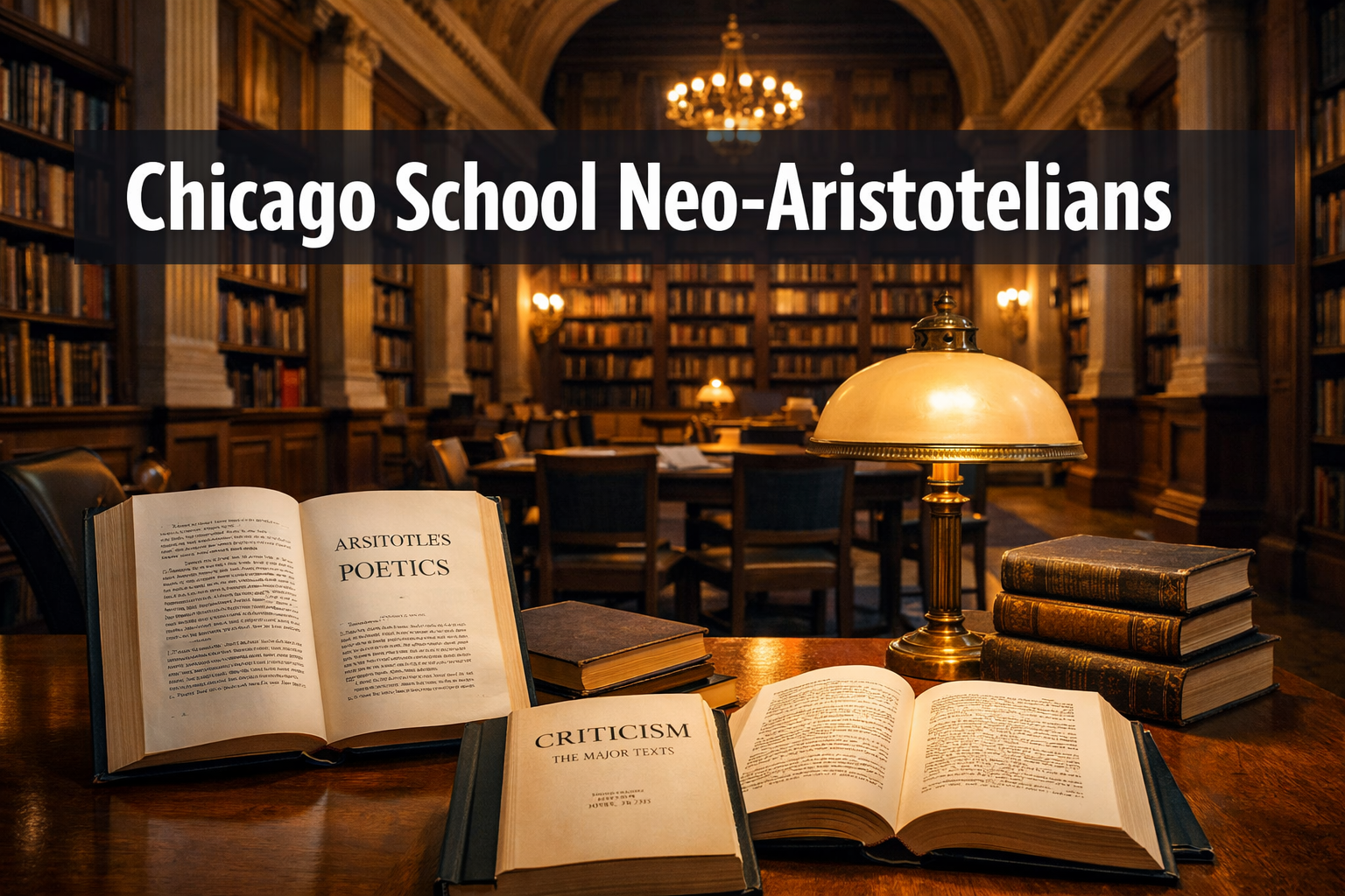 Professional () hero image with : 'Chicago School Neo-Aristotelians' in extra large white with dark semi-transparent