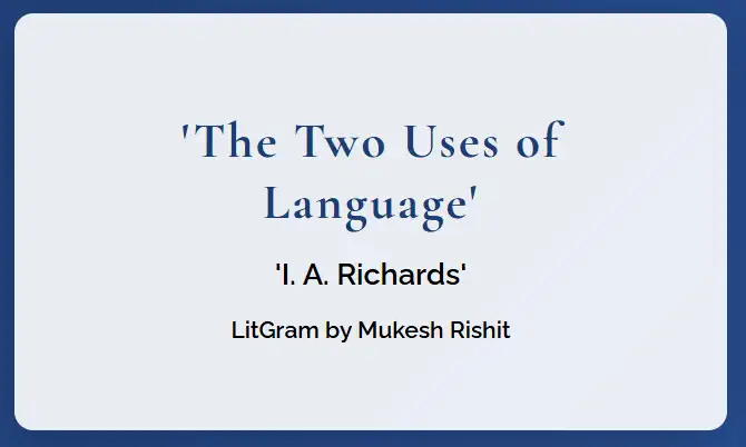 the two uses of language