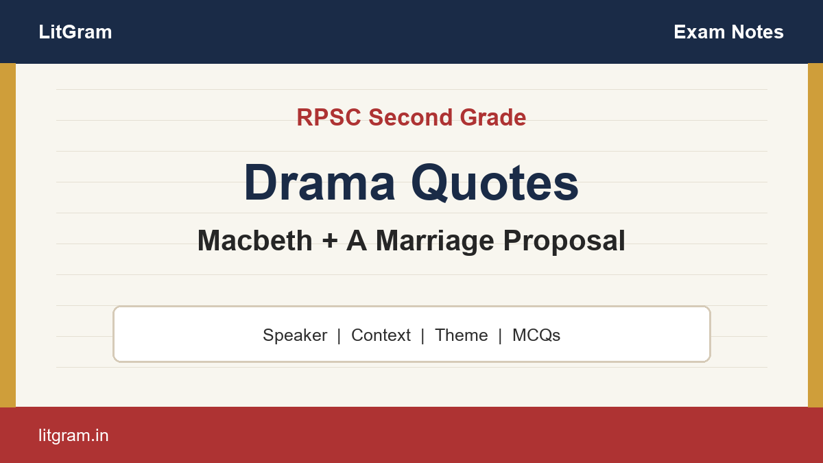 RPSC Second Grade Drama Quotes